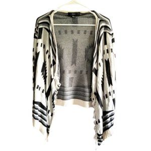 Forever 21 Cream & Black Aztec Drape Cardigan